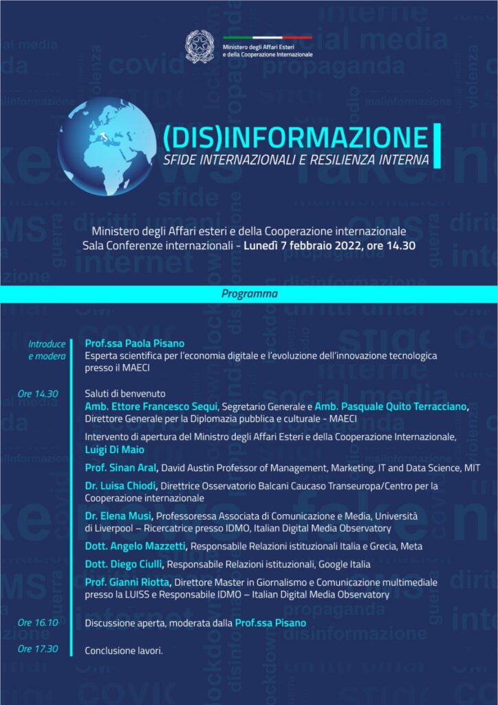 “(Dis)Informazione. Sfide Internazionali e resilienza interna”: focus alla Farnesina