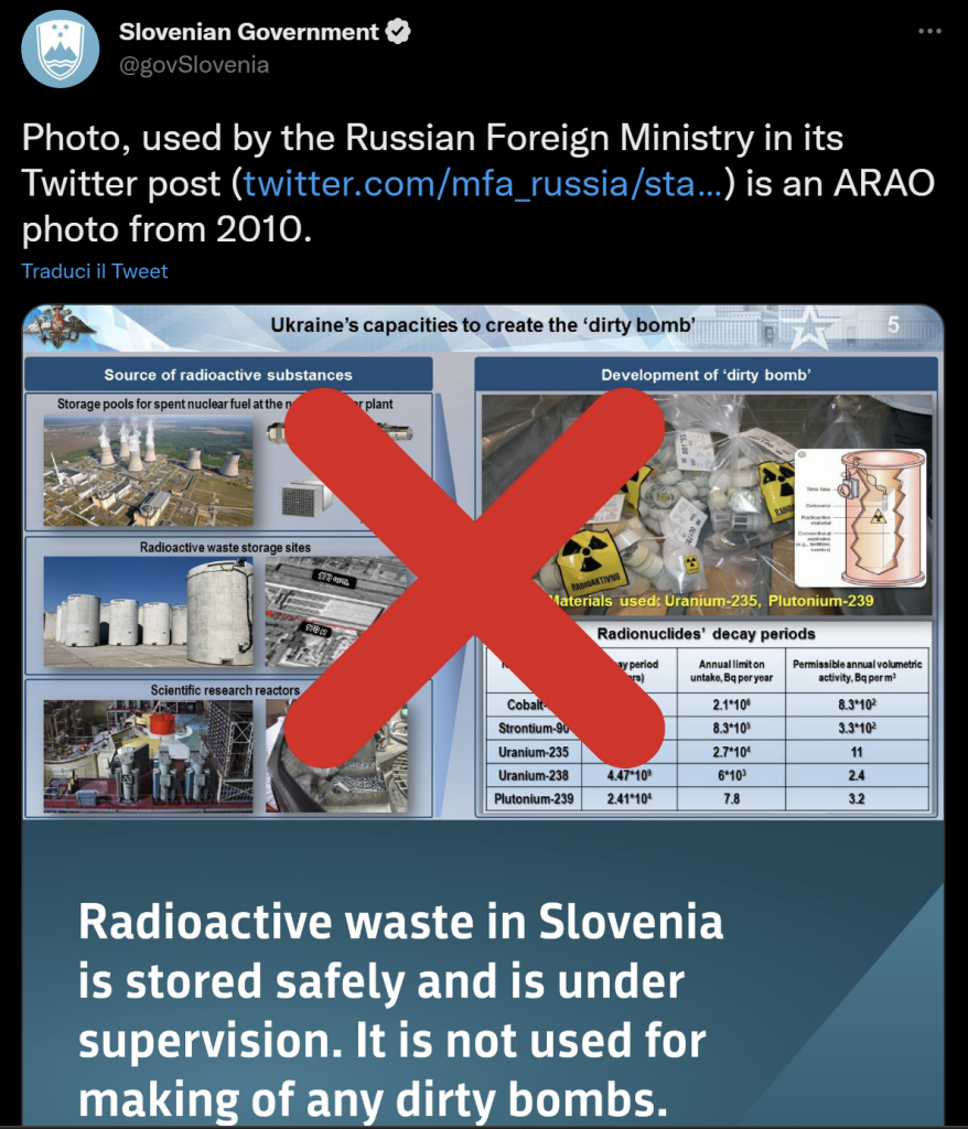 La propaganda russa sulla “bomba sporca” è nata prima della guerra